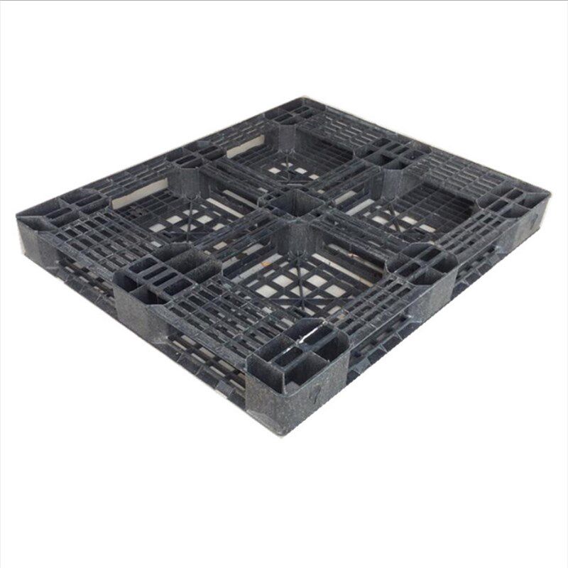 1211网格田字出口用塑料托盘黑色回料卡板仓垫板一次性物流周转