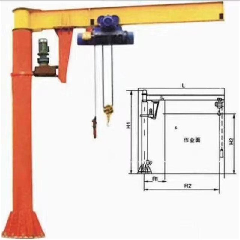 立柱式悬臂吊车间上料移动门式起重机BZD旋转折臂1tT5吨悬臂吊