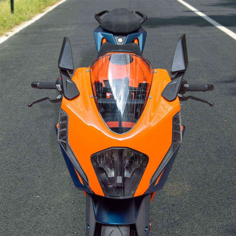 适用RC390改装22-23款竞技挡风玻璃大灯罩前脸加T高风挡导流罩配