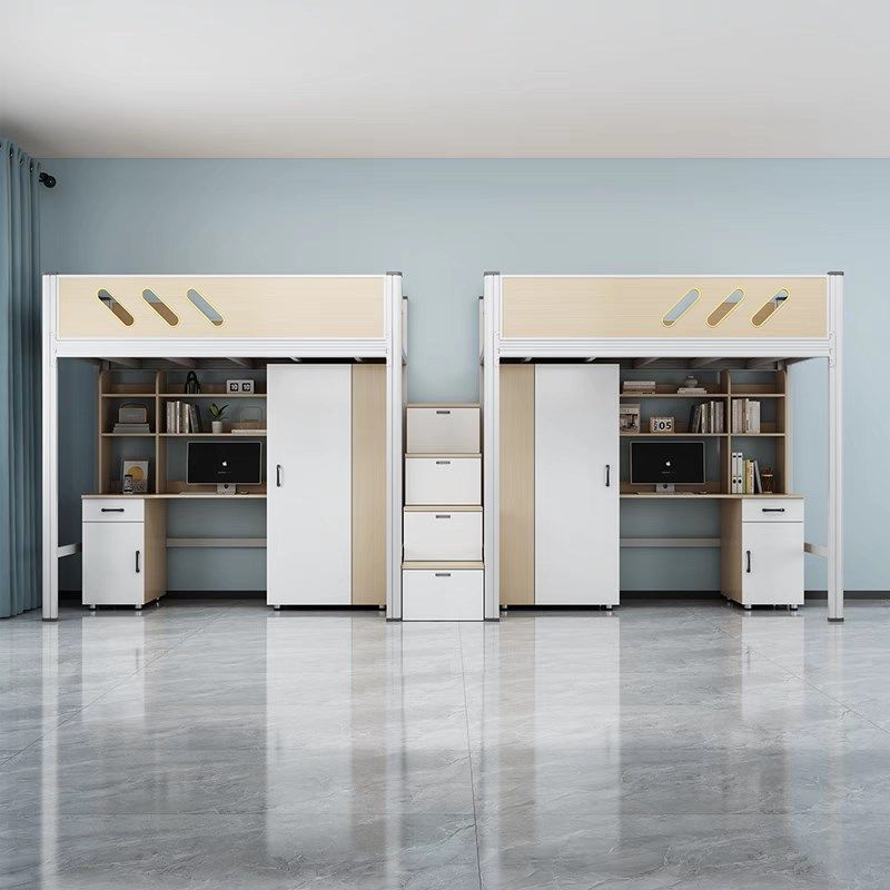 学校员工托班宿舍高低床铁艺高架床连体公寓床上床下桌组合床,商业/办公家具,学校双层床/宿舍床,淘宝优惠券,粉丝福利购,淘宝优惠卷