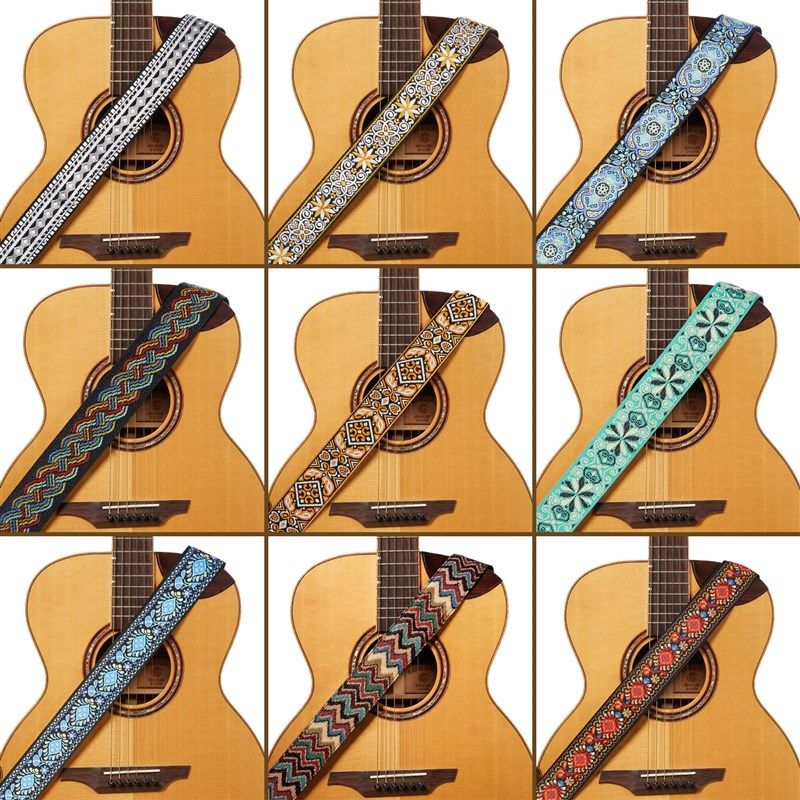 Amumu阿木木个性刺绣民谣复古吉他带M木吉他电吉他背带贝斯