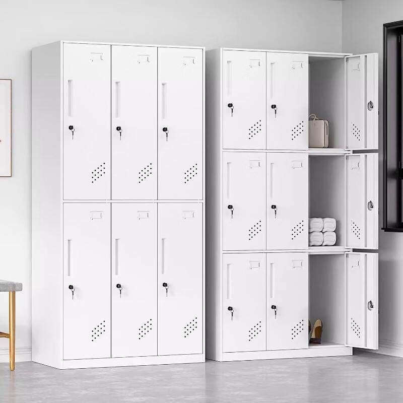 员工更衣柜铁皮密码钢制更衣柜感应锁厚1.2mm纯白窄边三门更衣柜,商业/办公家具,办公储物柜,淘宝优惠券,粉丝福利购,淘宝优惠卷