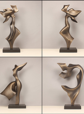 摆件家居饰品酒店玄关创意轻奢现代人物样板房客厅抽象雕塑艺术大