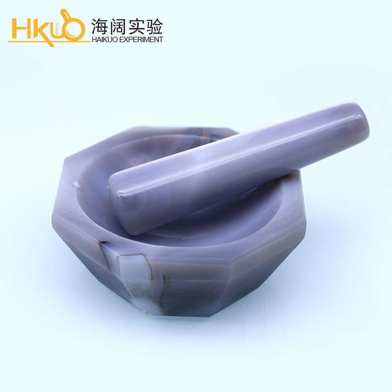 包邮天然玛瑙研钵实验室研钵中药研钵家用乳钵棒杵90/100mm研磨钵
