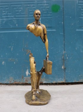 纯铜西洋人镂空雕塑 客厅家居办公室桌面装饰工艺品摆件