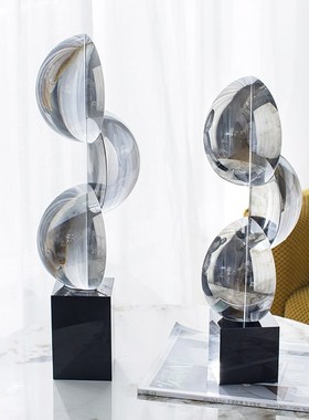 柏梵现代轻奢艺术玻璃几何装饰摆件客厅酒柜玄关办公室高档摆件