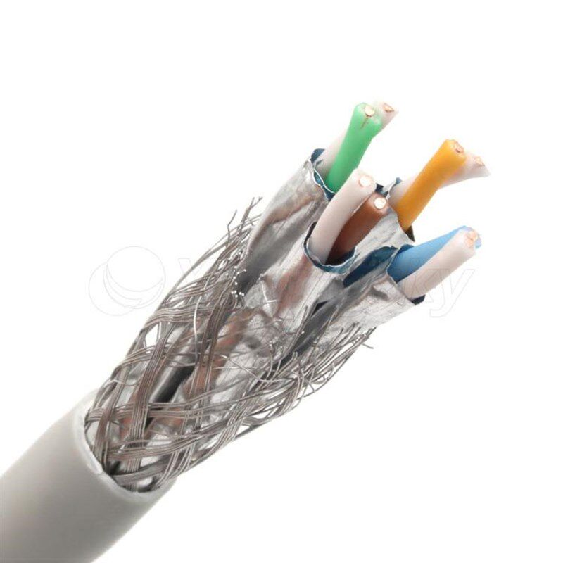 超六类双屏蔽网线S/FTP CAT6A 六A类单股屏蔽电缆CAT6A SSTP网线