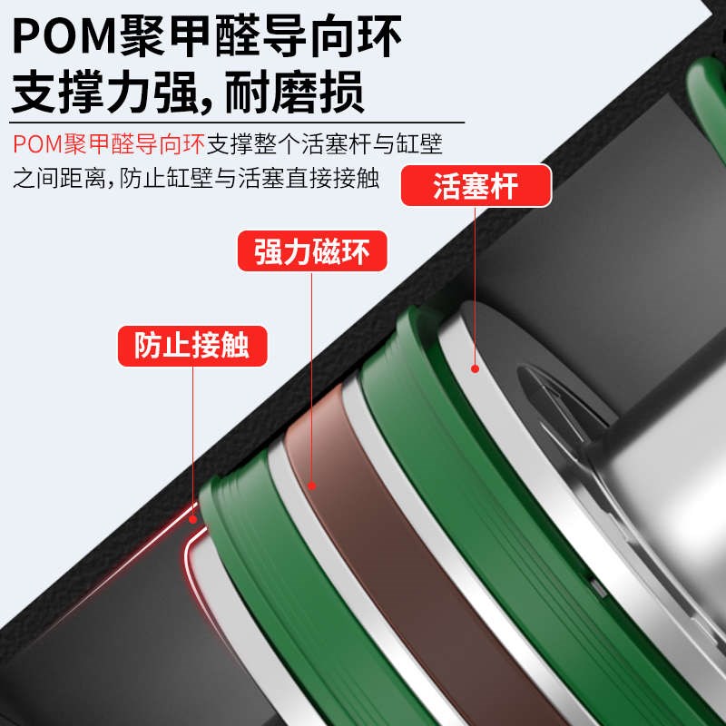 气缸行程可调大推力小型气动SCJ80/100*50/75/100/125/150-50-S