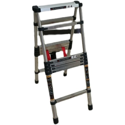 加厚不锈钢行走人字梯伸缩人字梯收缩走梯节节升降楼梯家用梯两米