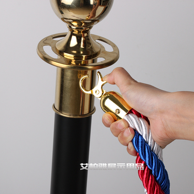 礼宾杆金丝麻花挂绳扭绳麻绳 酒店围栏一米N线栏杆座 圆球栏杆挂