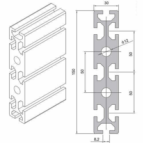 金甫工业铝型材30150 自动化设备 框架30x150机器人支架 机械围栏