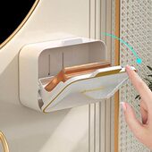 肥皂盒免打孔壁挂式 沥水家用带盖卫生间高档翻盖双格放香皂置物架