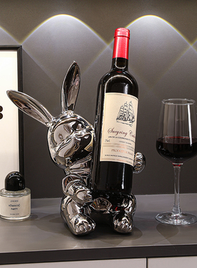 兔子红酒架客厅酒柜摆件轻奢高档餐柜电L视柜装饰品乔迁新居礼品