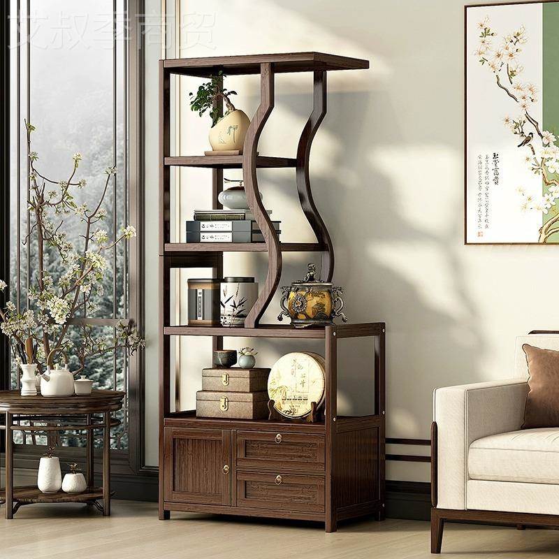 古实木新中式办室茶叶展示柜摆件装饰XTO博品多宝架阁多功公能置