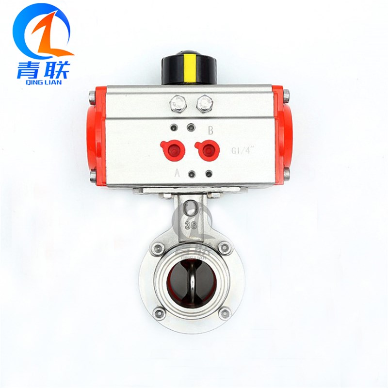 304不锈钢气动球阀 快装蝶阀 卡盘气动卫生级蝶阀 快开蝶形阀门