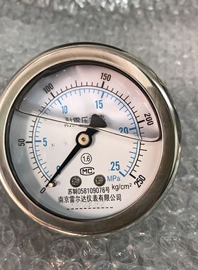 轴向耐震压力表 YN-60Z 0-25mpa 250kg 无边 无支架 后壳直径61mm