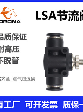 气动管道快插BUC开关PA流量调速调节阀PU管气阀LSA 4 6 8 10 12MM