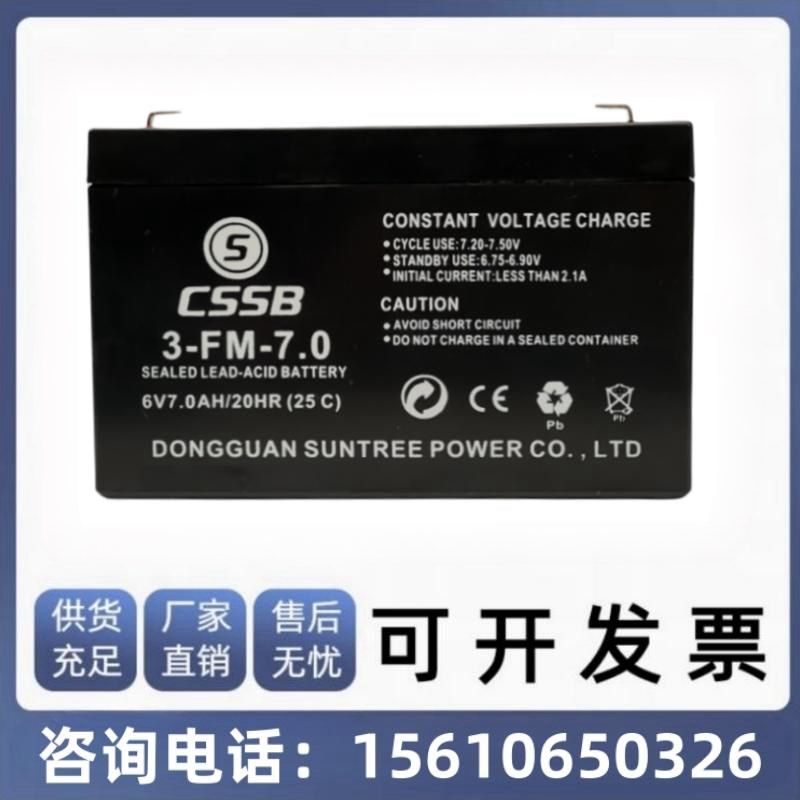 CSSB 沈松 儿童电动汽车电瓶玩具童车蓄电池3-FM-7(6V7AH/20HR)