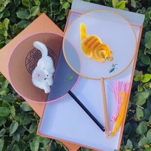 刺绣团扇古风扇子古风团扇子舞蹈扇古典舞扇子双面绣团扇舞蹈专用