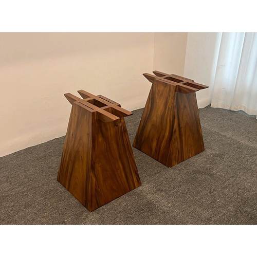 南美胡桃木实木桌腿大板支架茶桌底座支撑餐桌书桌腿岩板大理石