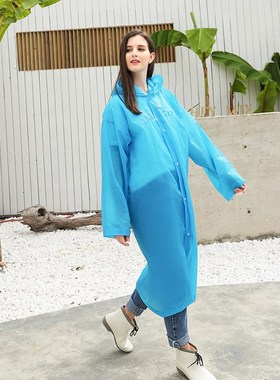 非一次性eva雨衣加厚 户外徒步雨披加厚 旅游连体电U动车雨衣 成