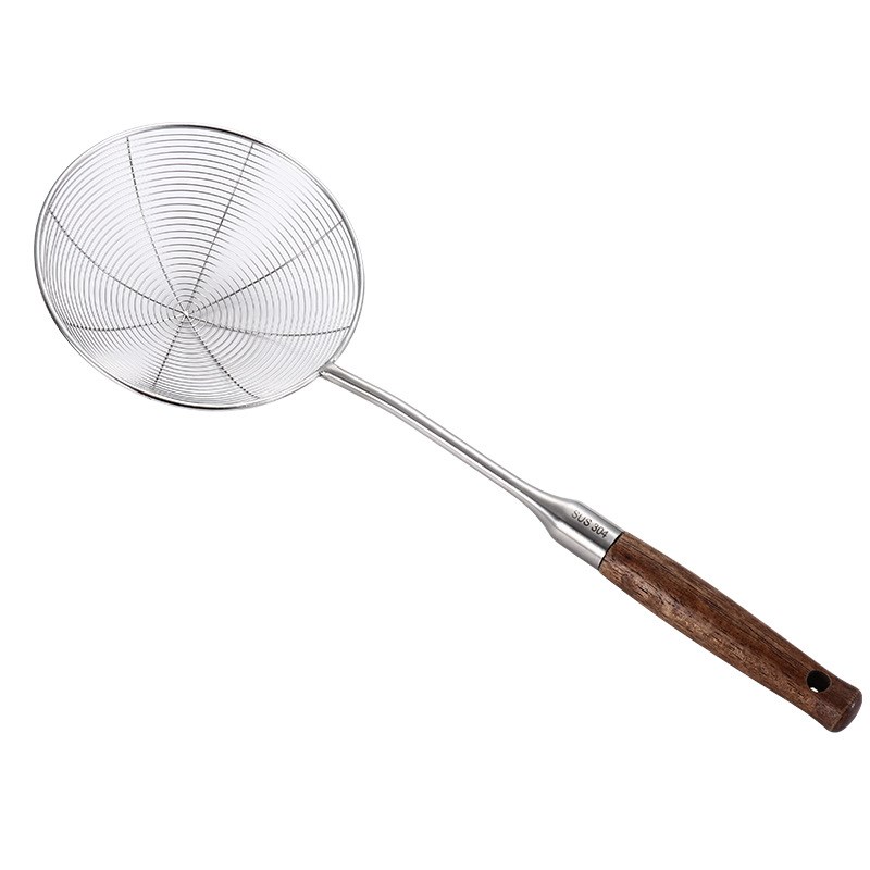 漏勺304不锈钢一体成型捞饺子面条的捞勺沥水锅捞篱X网漏线捞笊篱