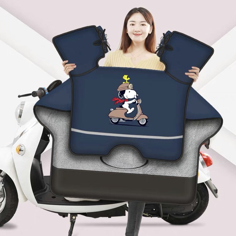 电动车挡风被加厚加宽冬季挡风衣卡通保暖N加绒电瓶车防水挡风罩