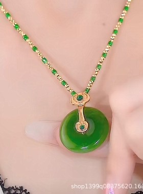 新款项链女简约锁骨链古法传承复古仿玉轻M奢气质项链服饰品衣挂