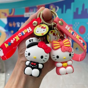 蝴蝶结KT猫可爱钥匙扣卡通公B仔学生书包挂件汽车钥匙链小礼品