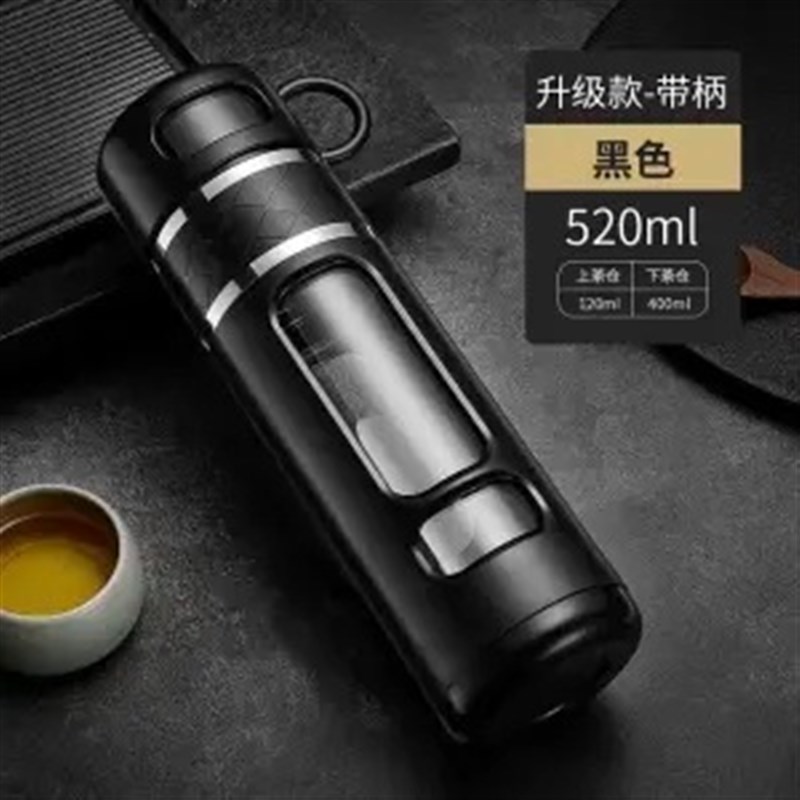 耐高温高档d塑玻杯双层防摔玻璃杯 创意水杯男女商务礼品办公杯子