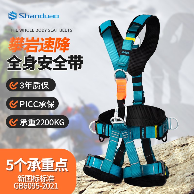 全身五点式安全带高空作业风电安C全带攀岩救援空调安装安全绳国