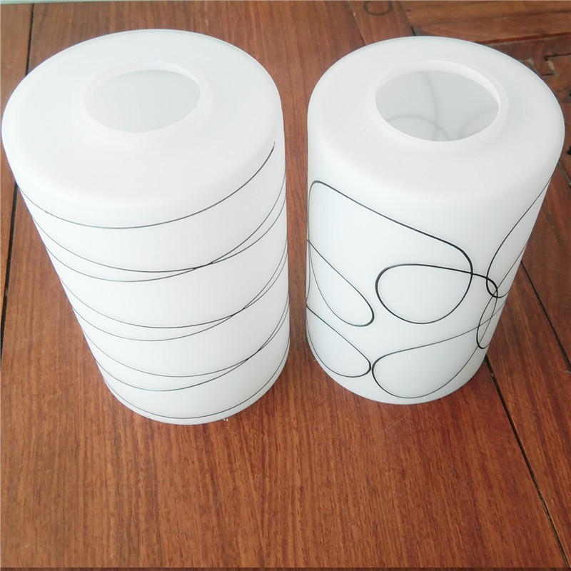 灯具配件玻璃灯罩e27餐厅吊灯走廊阳台吸顶灯奶白磨砂直筒灯罩