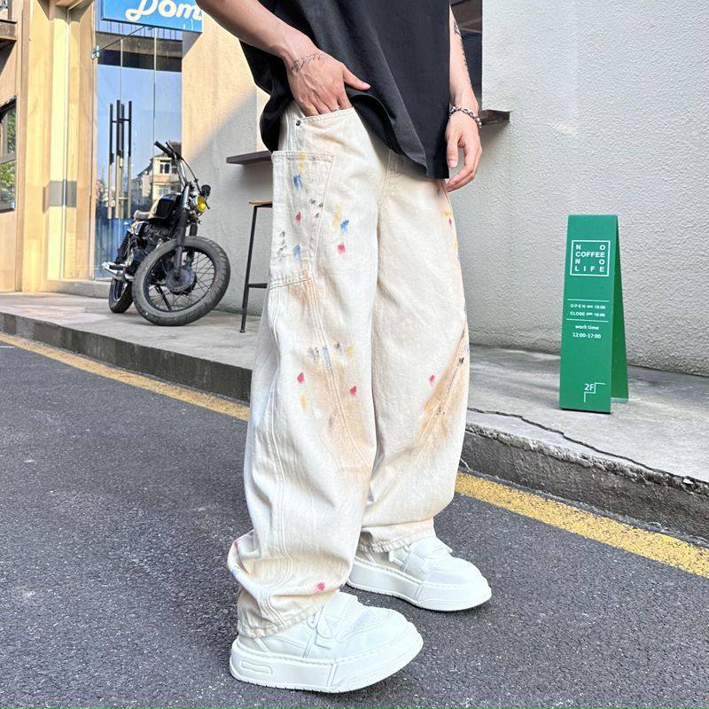 美式潮牌宽松直筒休闲裤子男装
