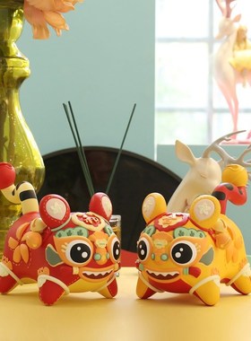 可米生活 总台文创生p肖和合虎家居摆件客厅软装饰品乔迁生日礼品