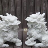 新款 包邮 工艺品小摆件 石雕麒麟仿汉白玉石家居书房办公室柜台中式