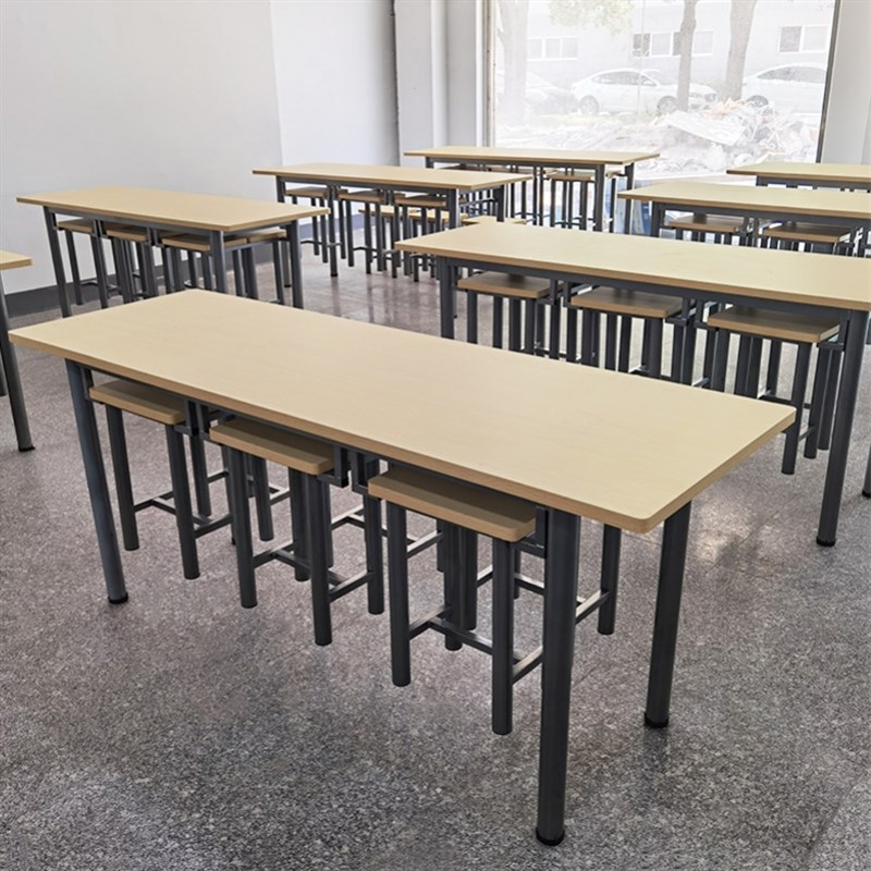 食堂餐桌椅大排档员工快餐饭x店学校连体挂凳商用小吃店桌椅组合