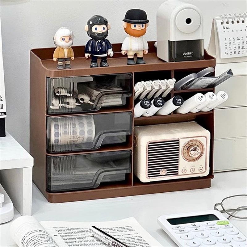 斜插式笔b筒收纳盒大容量学生桌面文具多功能笔桶办公室创意置物