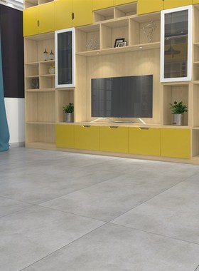 微水泥瓷砖客厅灰色仿古砖600x1200大板连锁店哑光素色工程地板砖