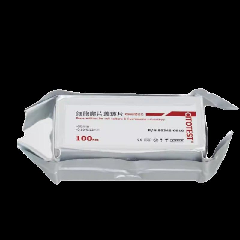 世泰爬片显微镜圆形盖玻片圆片超白玻璃无菌R无酶免洗TC处理