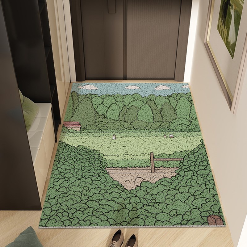 入户地垫丝圈室内门口进门脚垫竖版防滑耐脏门垫可裁剪地毯玄关垫