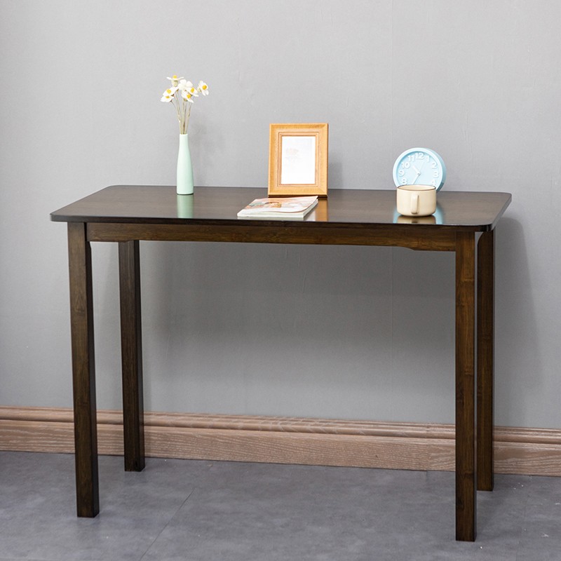 黑胡桃电脑桌台式家用学习写字书桌实木长方形条桌简约办公小桌子