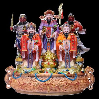 康盛汉白玉大五路财神摆件东南西北中路赵公明比干王亥家用店铺财