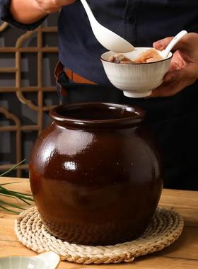 商用加厚耐高温土罐煨鸭煨鸡坛子储物罐盐焗煨汤罐灰塘鸭包装