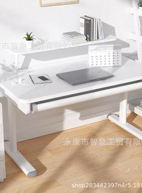 儿童学习桌家用实木书桌小学生写字桌椅套装手摇升降电脑桌办公桌