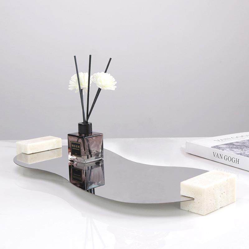 椭圆形托盘简约现代洞石金属不锈钢镜面几何摆件样板房茶几装饰品,自行车/骑行装备/零配件,更多零件/配件,淘宝优惠券,粉丝福利购,淘宝优惠卷