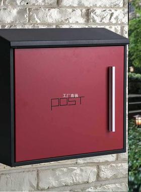 信报箱欧式现代别墅室外信箱大号意见箱户外信件箱创意不锈钢邮箱