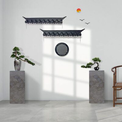 迷你祥云封底免架子一体徽派新中式仿古树脂屋檐门头围墙面装饰瓦