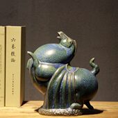 沐晴复古马摆件客厅电视柜家居创意陶瓷中式 饰品乔迁开业礼物博 装