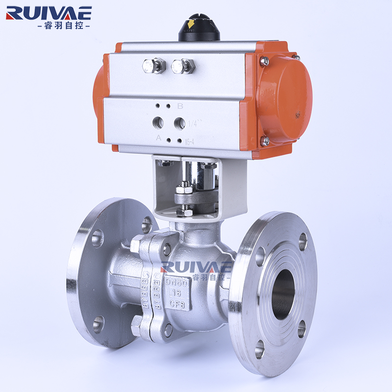 Q641PPL-16P 304不锈钢法兰高温气动球阀DN25 32 40 50 65 80 100