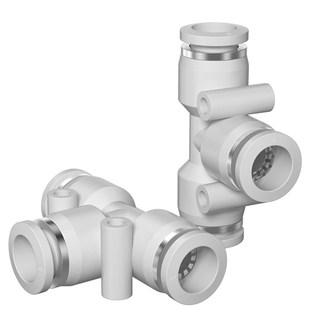 PEG6 TPM朝日气管气动三通接头快速T型快插变径PE